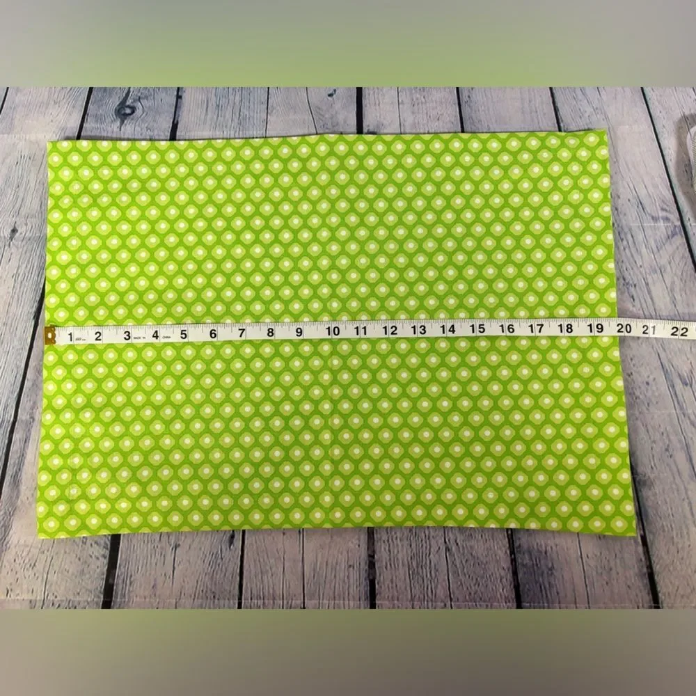 Hen House Lime Green White Dot Cottagecore Preppy Cloth Set of 4 Placemats